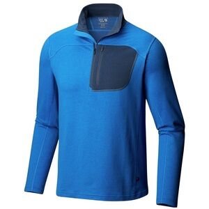 Mountain Hardwear Cragger 1/2-Zip Shirt, Stand Alone or Layering Piece, Blue, XL